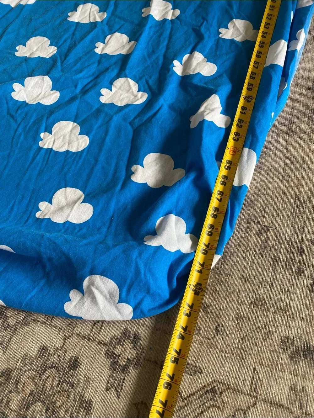 Vtg 90’s Disney Toy Story Cloud sky Pattern Cotton Blend Full bed fitted sheet
